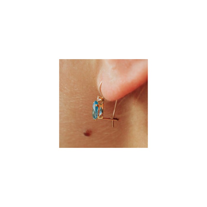 10K YELLOW GOLD TOPAZ & DIAMONDS EARRINGS