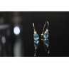 10K YELLOW GOLD TOPAZ & DIAMONDS EARRINGS