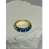 925 Sterling Silver Gold Plated Opal Ring Size 5.5