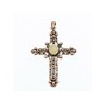 925 Sterling Silver Mother Of Pearl & Marcasites Cross Pendant