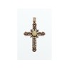 925 Sterling Silver Mother Of Pearl & Marcasites Cross Pendant