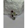 925 Sterling Silver Alexandrite, Garnet & Peridot Ring Size 6.5
