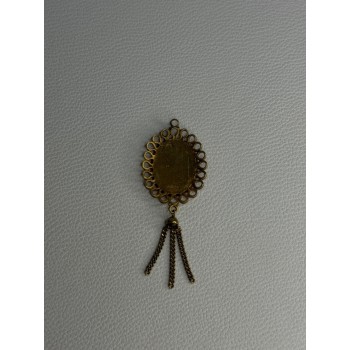 Vintage 925 Sterling Silver Gold Plated Pink Enamel Rose Pendant Length 2.5 Inch