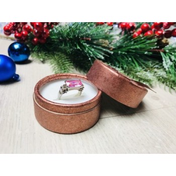 925 Sterling Silver Pink CZ Ring Size 6