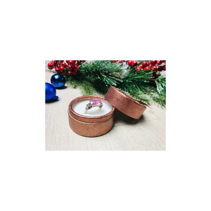 925 Sterling Silver Pink CZ Ring Size 6