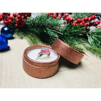 925 Sterling Silver Pink CZ Ring Size 6