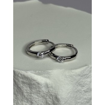 925 Sterling Silver Minimalist CZ Earrings Length 0.5 Inch