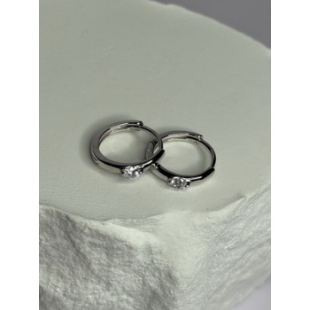 925 Sterling Silver Minimalist CZ Earrings Length 0.5 Inch