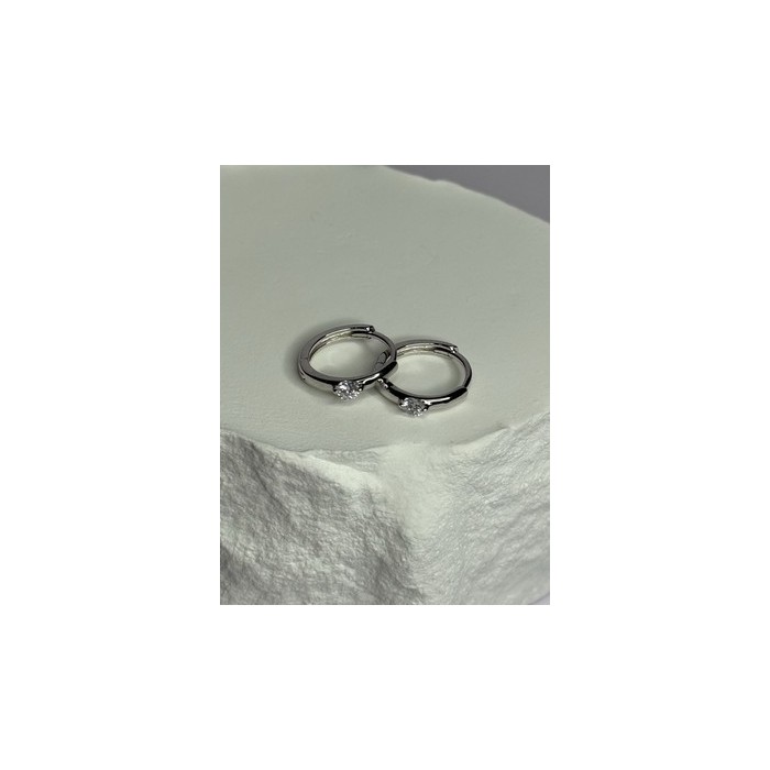 925 Sterling Silver Minimalist CZ Earrings Length 0.5 Inch