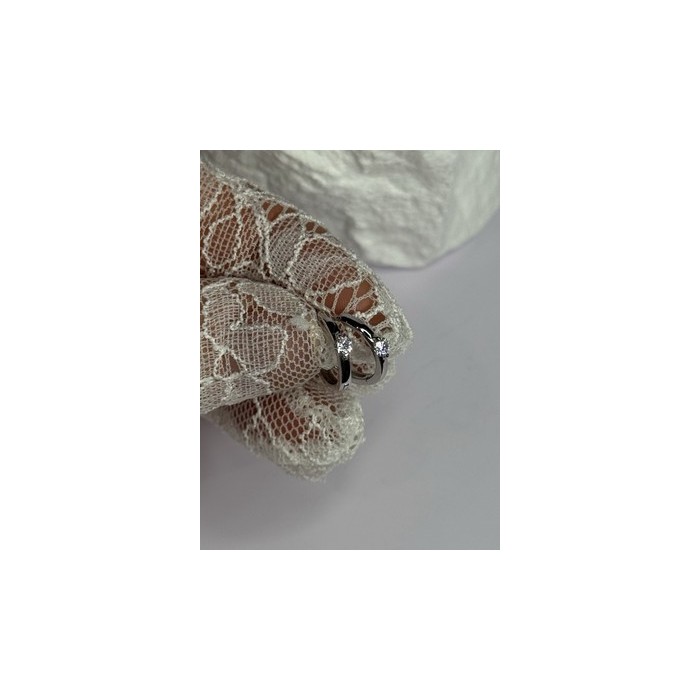 925 Sterling Silver Minimalist CZ Earrings Length 0.5 Inch