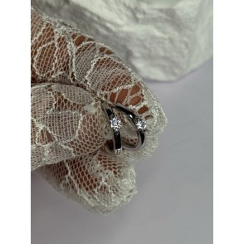 925 Sterling Silver Minimalist CZ Earrings Length 0.5 Inch