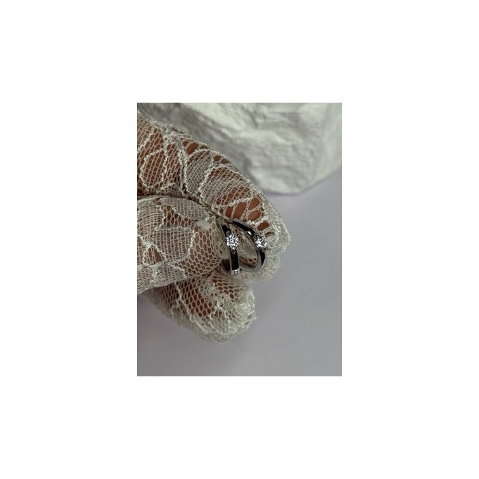 925 Sterling Silver Minimalist CZ Earrings Length 0.5 Inch