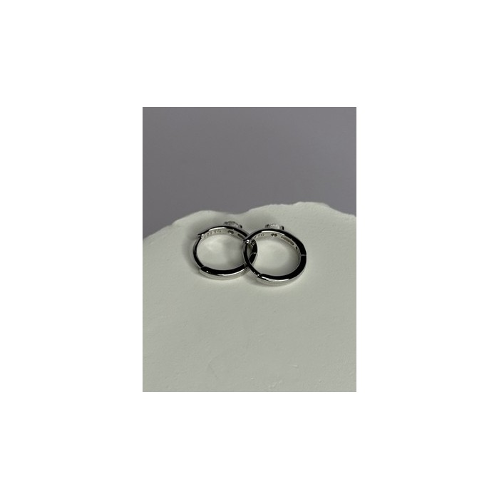 925 Sterling Silver Minimalist CZ Earrings Length 0.5 Inch