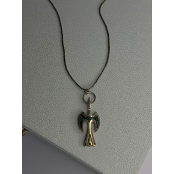 Native American 925 Sterling Silver Turquoise Peyote Bird Necklace