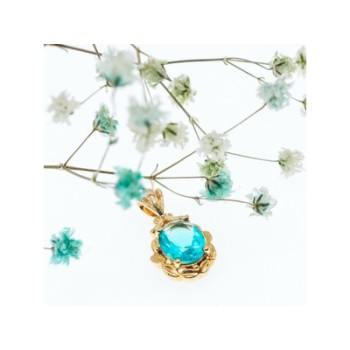 925 Sterling Silver Gold Plated Aquamarine 