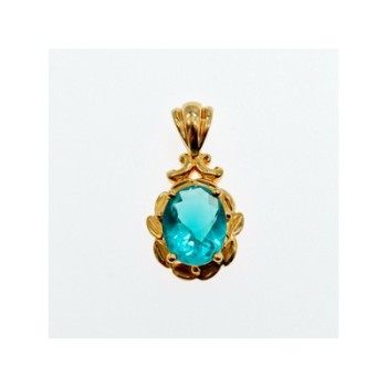 925 Sterling Silver Gold Plated Aquamarine 
