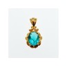 925 Sterling Silver Gold Plated Aquamarine 