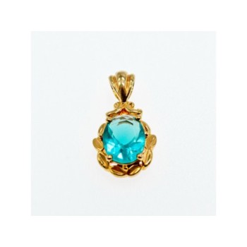 925 Sterling Silver Gold Plated Aquamarine 