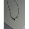 925 Sterling Silver Ruby & Beryl Necklace Length 18 Inch