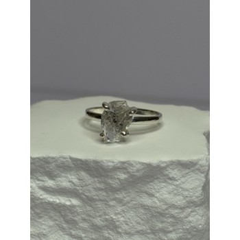 925 Sterling Silver Raw & Rough-Cut Diamond Ring Size 6.5