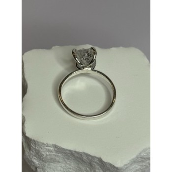 925 Sterling Silver Raw & Rough-Cut Diamond Ring Size 6.5