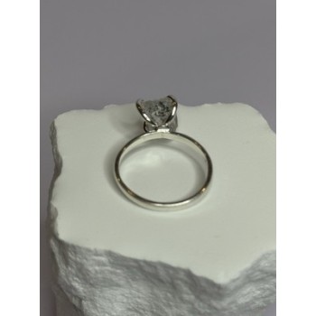 925 Sterling Silver Raw & Rough-Cut Diamond Ring Size 6.5