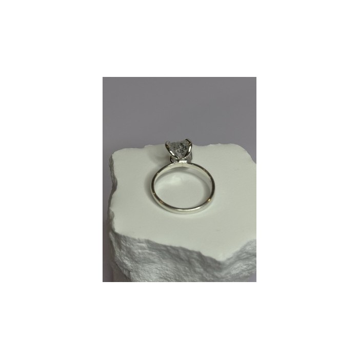 925 Sterling Silver Raw & Rough-Cut Diamond Ring Size 6.5