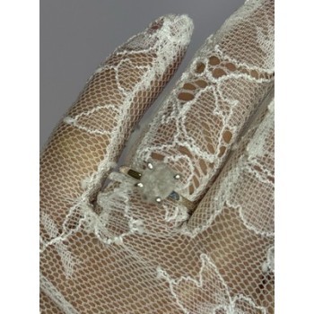 925 Sterling Silver Raw & Rough-Cut Diamond Ring Size 6.5