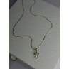 925 Sterling Silver Gold Plated White Topaz Cross Necklace