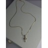 925 Sterling Silver Gold Plated White Topaz Cross Necklace