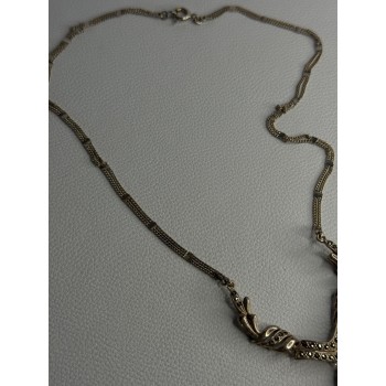 Elegant 925 Sterling Silver Blue Topaz & Marcasite Necklace