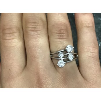 925 Sterling Silver White/colorless CZ Ring Size 6.5