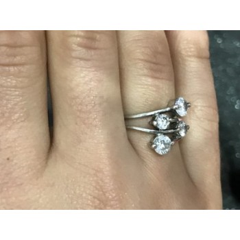 925 Sterling Silver White/colorless CZ Ring Size 6.5