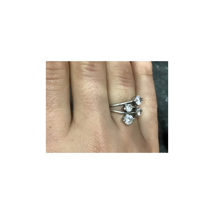 925 Sterling Silver White/colorless CZ Ring Size 6.5