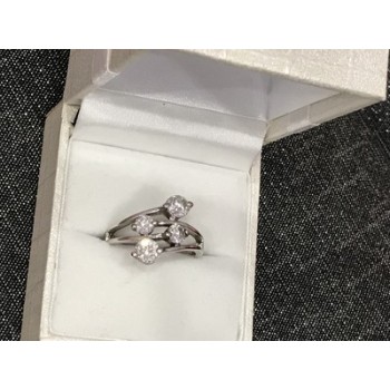 925 Sterling Silver White/colorless CZ Ring Size 6.5