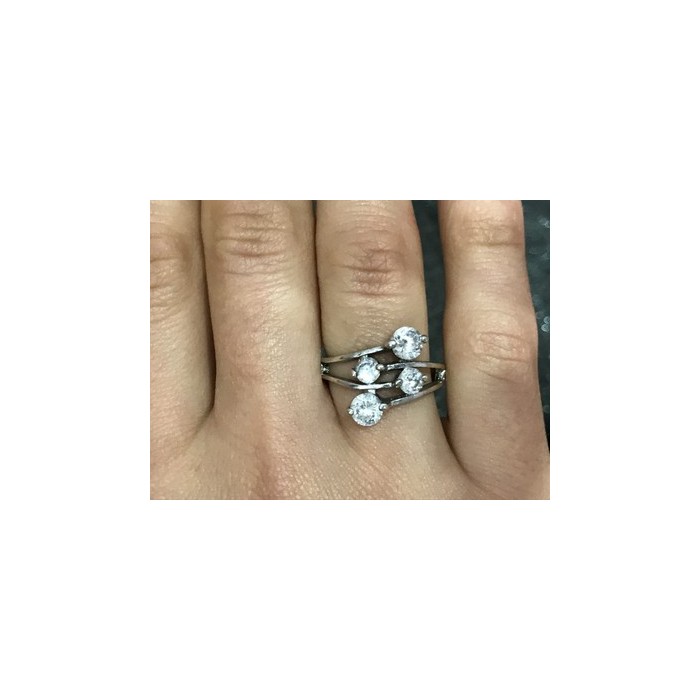 925 Sterling Silver White/colorless CZ Ring Size 6.5