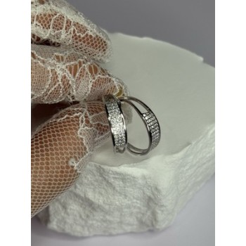 925 Sterling Silver Elegant CZ Earrings Length 0.76