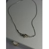 Elegant 925 Sterling Silver Gold Plated Part Diamond Necklace