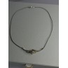 Elegant 925 Sterling Silver Gold Plated Part Diamond Necklace