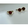 925 Sterling Silver Gold Plated Garnet & CZ Jewelry Set Turkey
