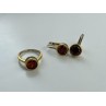 925 Sterling Silver Gold Plated Garnet & CZ Jewelry Set Turkey