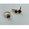 925 Sterling Silver Gold Plated Garnet & CZ Jewelry Set Turkey