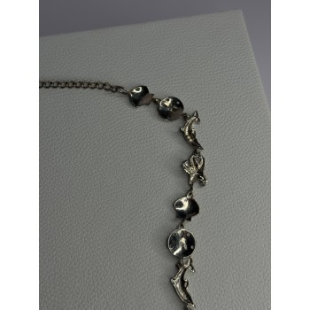 925 Sterling Silver Ocean Style Necklace Length 21/ 19 Inch