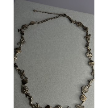 925 Sterling Silver Ocean Style Necklace Length 21/ 19 Inch