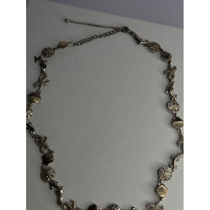 925 Sterling Silver Ocean Style Necklace Length 21/ 19 Inch