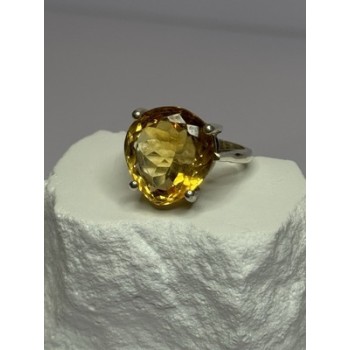 925 Sterling Silver Citrine Ring Size 7