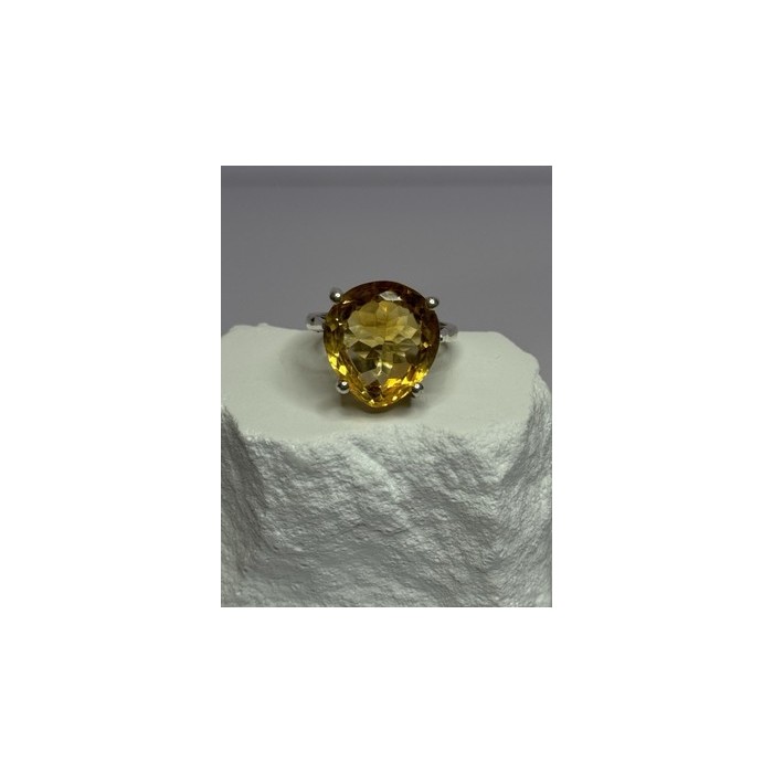 925 Sterling Silver Citrine Ring Size 7
