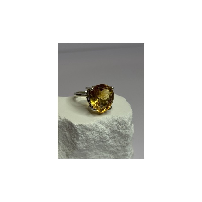 925 Sterling Silver Citrine Ring Size 7