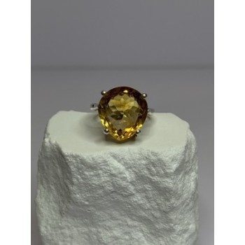 925 Sterling Silver Citrine Ring Size 7