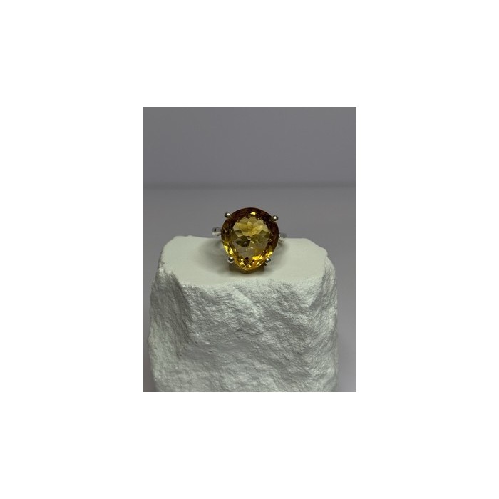 925 Sterling Silver Citrine Ring Size 7